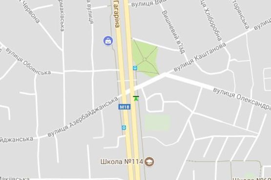 Схема рекламної площини за адресою Гагаріна просп. - Каштанова вул. (№3) Схема рекламної площини за адресою Гагаріна просп. - Каштанова вул. (№3)