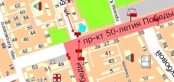 Схема рекламної площини за адресою пр-т. 50-летия Победы и Брив-ла-Гайард              (Победа) Схема рекламної площини за адресою пр-т. 50-летия Победы и Брив-ла-Гайард              (Победа)