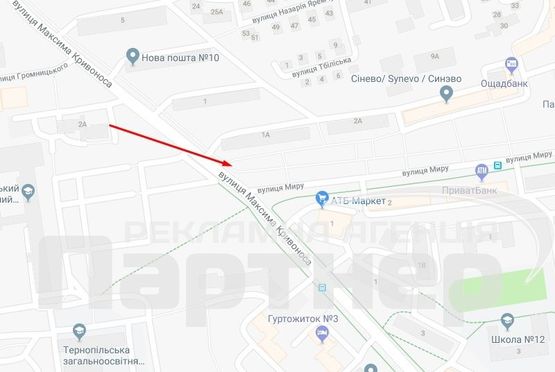 Схема рекламной плоскости по адресу Винниченка