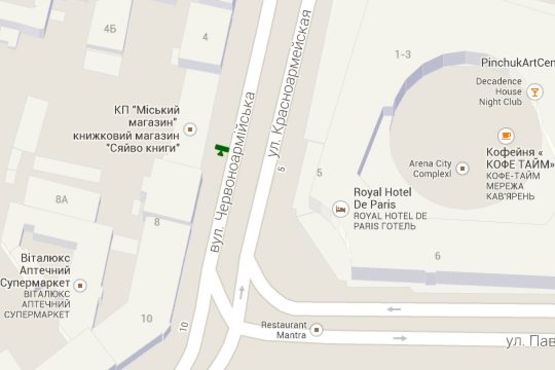 Схема рекламної площини за адресою Велика Васильківська вул.,  6; Банк "ВТБ",  "Arena-city")