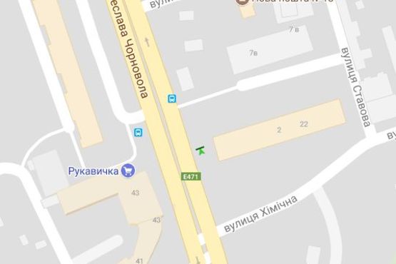 Схема рекламной плоскости по адресу Вячеслава Чорновола просп. - Хімічна вул.