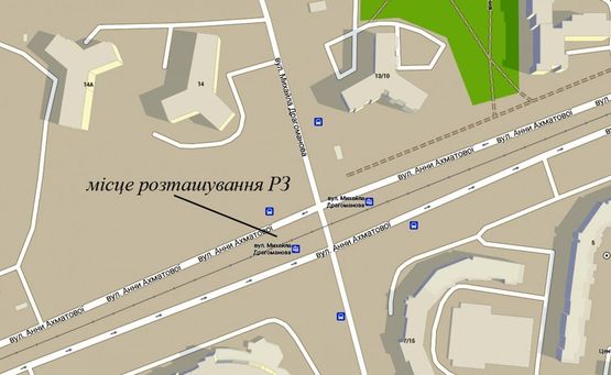 Схема рекламной плоскости по адресу ул.Ахматовой, ул.М.Драгоманова Схема рекламной плоскости по адресу ул.Ахматовой, ул.М.Драгоманова