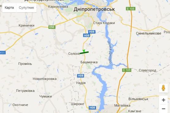 Схема рекламної площини за адресою Дніпро - Запоріжжя (25 км. від Дніпра, в напр. Запоріжжя)