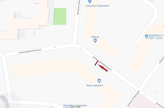 Схема рекламной плоскости по адресу Данилевского ул., 17 Схема рекламной плоскости по адресу Данилевского ул., 17