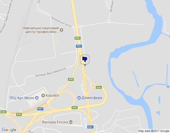 Схема рекламної площини за адресою Столичне шосе, 90 (зуп. Фестивальна) в сторону Кільцевої дороги, напроти ТЦ "Домосфера"