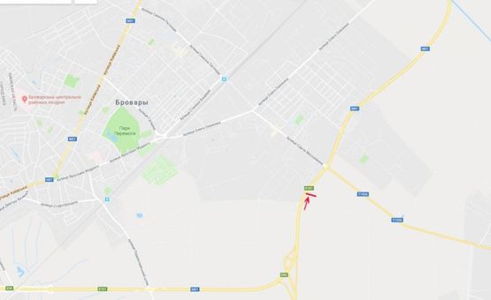 Схема рекламної площини за адресою Въезд в Киев, со стороны Чернигова, выезд на Бровары, от котедж.городка Княжичи