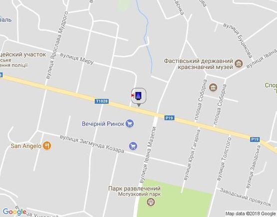 Схема рекламної площини за адресою г.Фастов, ул.Соборная, 34, Вечерний рынок