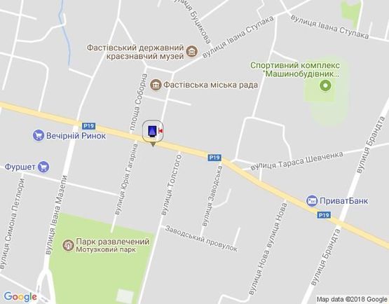 Схема рекламной плоскости по адресу г.Фастов, ул.Соборная, 27-31