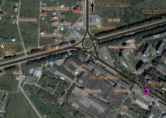 Схема рекламної площини за адресою вул.Тернопільська. неподалік: автостоянка, завод"Радіозавод" (в центр) Схема рекламної площини за адресою вул.Тернопільська. неподалік: автостоянка, завод"Радіозавод" (в центр)