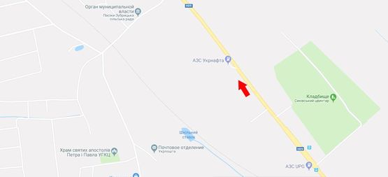 Схема рекламной плоскости по адресу В'їзд в місто, Сихівське кладовище,Автодорога  Н-09  Мукачево-Рахів-Богородчани-Івано-Франківськ-Рогатин-Бібрка-Львів, км 437+770 ліворуч