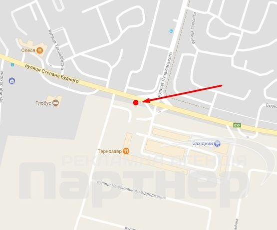 Схема рекламной плоскости по адресу С. Будного