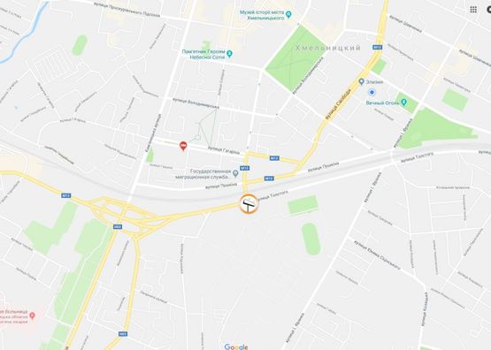 Схема рекламной плоскости по адресу вул.Грушевського - вул.Толстого. неподалік: новий міст, (центр) [лівий]