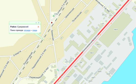 Схема рекламной плоскости по адресу ул. Лиманная