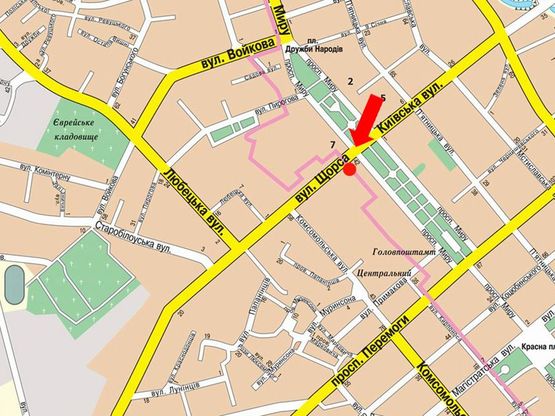 Схема рекламної площини за адресою ул Мазепы, 4, маг. Интератлетика (сторона Б)