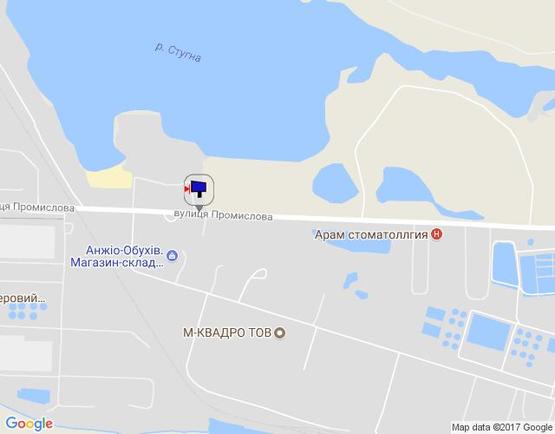 Схема рекламной плоскости по адресу м. Обухів, вул.Промислова, 14,