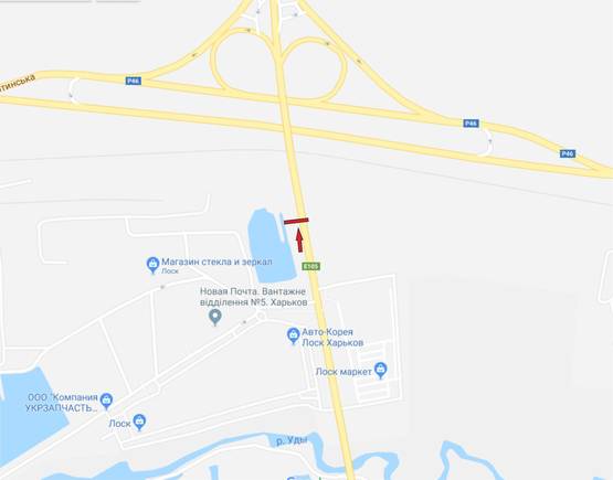 Схема рекламної площини за адресою Окружная дорога + "ЛОСК" (флажок) №2 Схема рекламної площини за адресою Окружная дорога + "ЛОСК" (флажок) №2