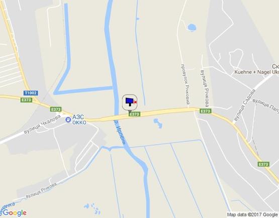 Схема рекламної площини за адресою м. Ірпінь, траса М-07, км 23+150 право