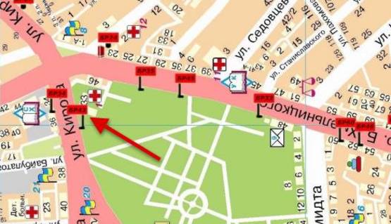 Схема рекламной плоскости по адресу Ул. Кирова 33                                          (Гор. Больница) Схема рекламной плоскости по адресу Ул. Кирова 33                                          (Гор. Больница)