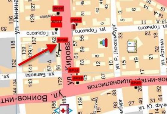 Схема рекламної площини за адресою ул. Героев Украины (Кирова), 50               (Смачно) Схема рекламної площини за адресою ул. Героев Украины (Кирова), 50               (Смачно)