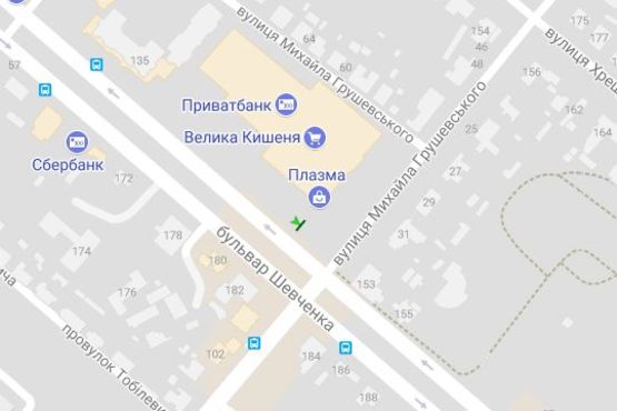 Схема рекламной плоскости по адресу Шевченка бульв. - Грушевського вул. Схема рекламной плоскости по адресу Шевченка бульв. - Грушевського вул.