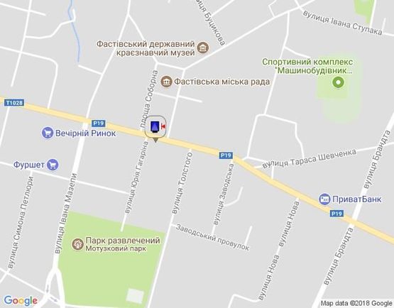 Схема рекламной плоскости по адресу г.Фастов, ул.Соборная, 27-31