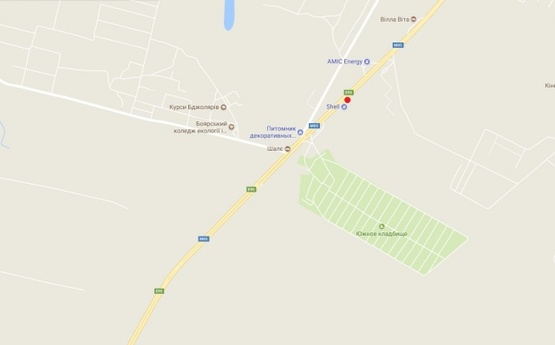 Схема рекламної площини за адресою Одесская трасса, в направлении с.Глеваха, после заправки Shell,8км+900метров, левая