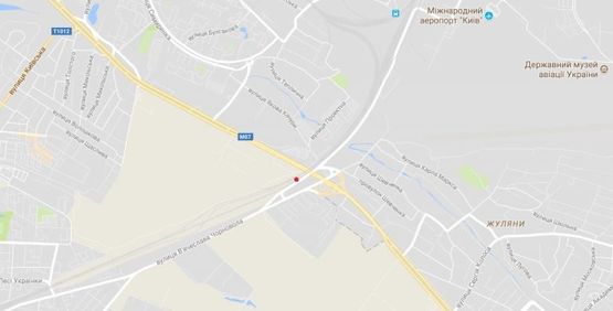 Схема рекламной плоскости по адресу Воздухофлотский просп., под Жулянским мостом в сторону ул.Чорновола(г.Вишневое) справа