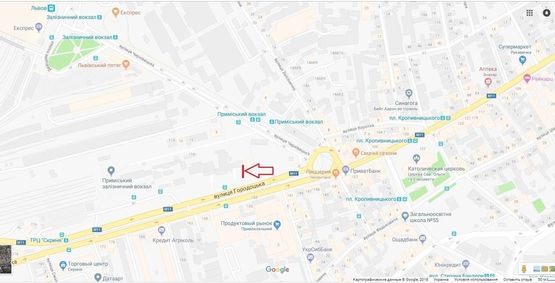 Схема рекламной плоскости по адресу Приміський Вокзал м. Львова місце №3 Схема рекламной плоскости по адресу Приміський Вокзал м. Львова місце №3