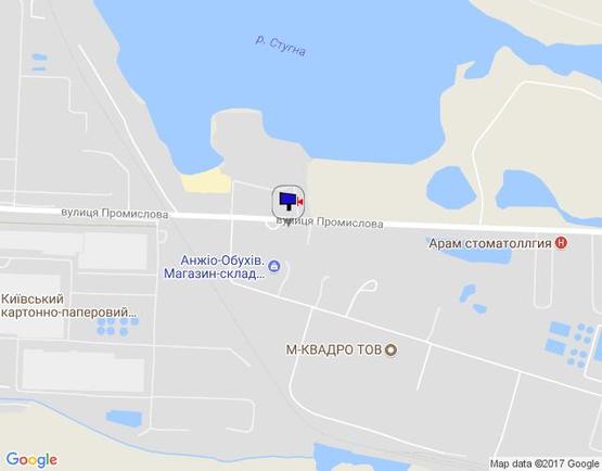 Схема рекламной плоскости по адресу м. Обухів, вул.Промислова, 14, перед АЗС ANP