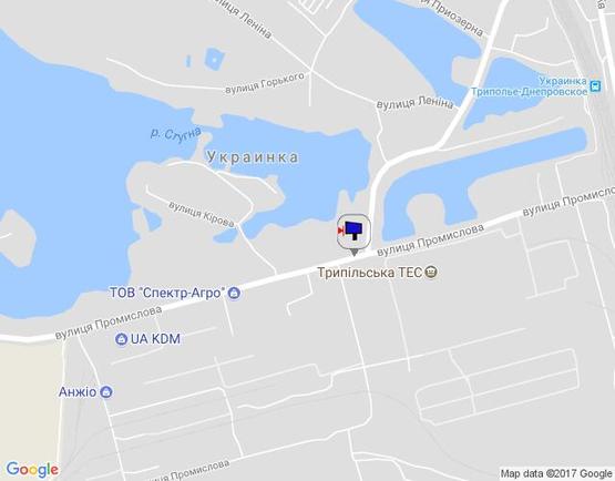 Схема рекламної площини за адресою Р-19 «Обухів-Українка», км. 4+240 ліворуч, навпроти центрального входу до Трипільскої ТЕЦ