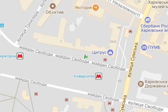 Схема рекламной плоскости по адресу Свободи пл., №7 Схема рекламной плоскости по адресу Свободи пл., №7