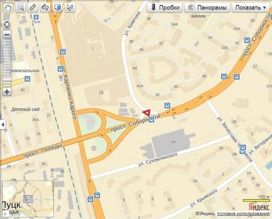 Схема рекламної площини за адресою кільце Соборності - Кравчука (навпроти ТАМ-ТАМу, район Формула Варшавського ринку)