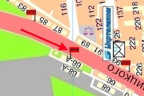 Схема рекламної площини за адресою пр. Б. Хмельницкого, 66-а                           (Катюша) Схема рекламної площини за адресою пр. Б. Хмельницкого, 66-а                           (Катюша)