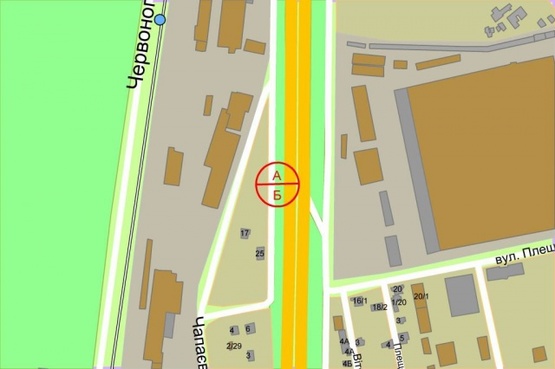 Схема рекламной плоскости по адресу Столичное шоссе / пр.Науки(ост.а."Корч.-II")