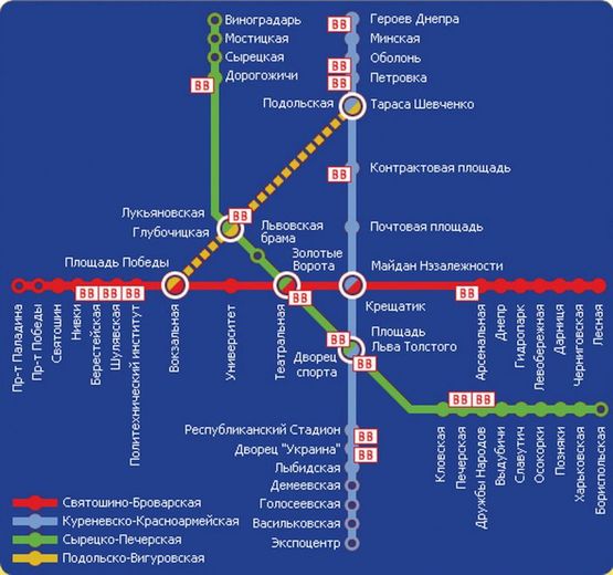 Схема рекламной плоскости по адресу Станция метро Лукьяновская Схема рекламной плоскости по адресу Станция метро Лукьяновская