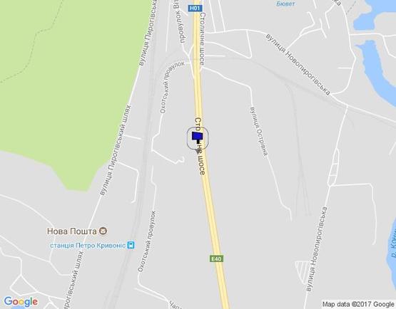 Схема рекламной плоскости по адресу Столичне шосе, 430 м від залізничного мосту, (в сторону Кільцевої дороги)