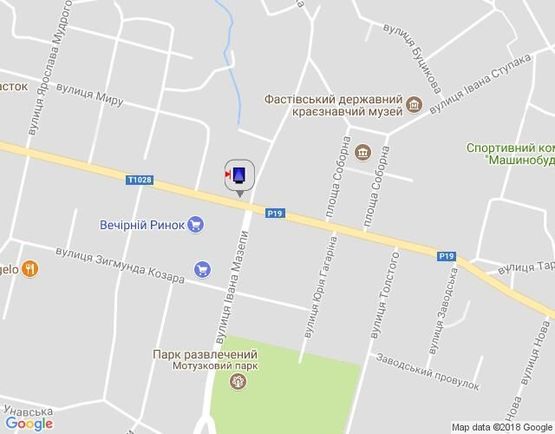 Схема рекламної площини за адресою г.Фастов, ул.Соборная, 34, Вечерний рынок