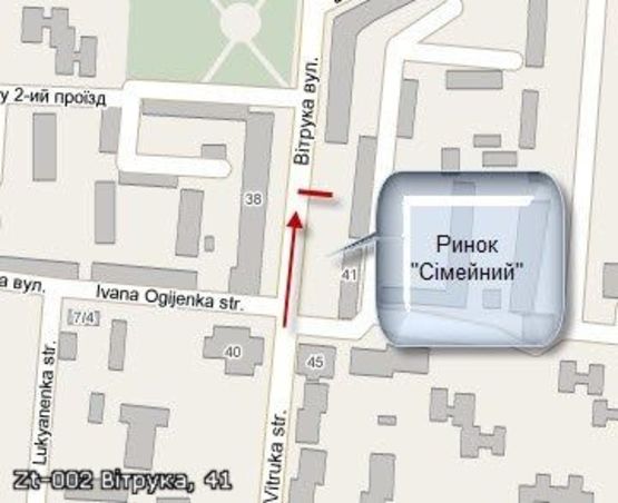 Схема рекламной плоскости по адресу Вітрука, 41