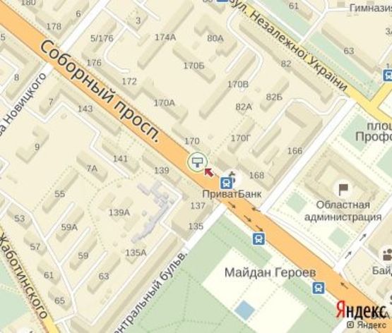 Схема рекламной плоскости по адресу Соборный пр.,168 ЦЕНТРАЛЬНАЯ ЗОНА. Сервисный центр" Vodafone" Схема рекламной плоскости по адресу Соборный пр.,168 ЦЕНТРАЛЬНАЯ ЗОНА. Сервисный центр" Vodafone"