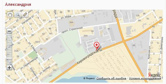 Схема рекламной плоскости по адресу Новопразьке шосе (Кіровоградське шосе), з-д "Поліграфтехніка"