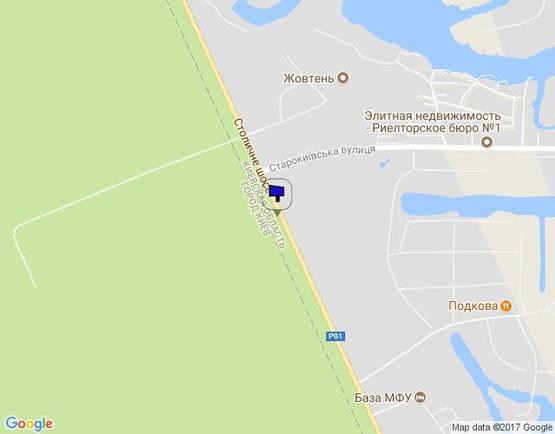 Схема рекламної площини за адресою Столичне шосе, 26 км + 200 м вправо (перед поворотом на с-й "Жовтень" в сторону Києва)