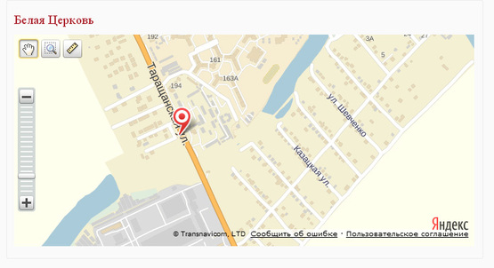 Схема рекламної площини за адресою вул. Таращанська, навпроти салона "Рено"