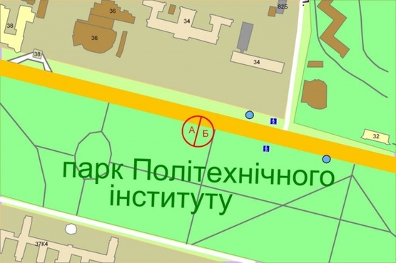 Схема рекламної площини за адресою Победы проспект, 34 (напр.Медуниверситета)