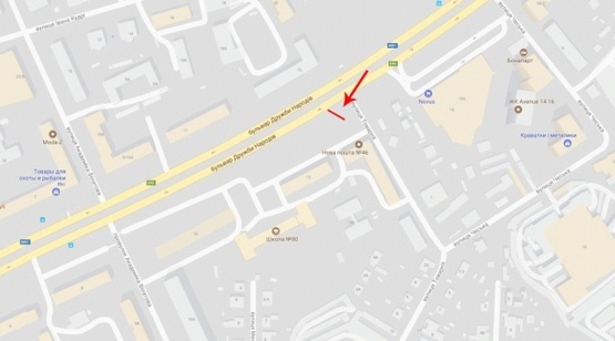 Схема рекламной плоскости по адресу Дружбы Народов б-р 12, в центр