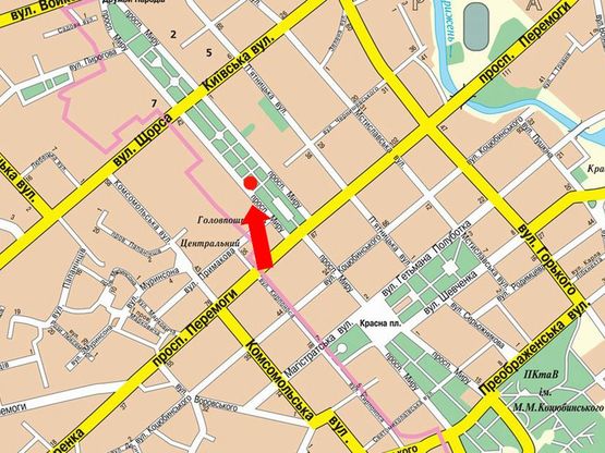 Схема рекламної площини за адресою проспект Мира 44г, ресторан Pasta Basta(Сторона Б)