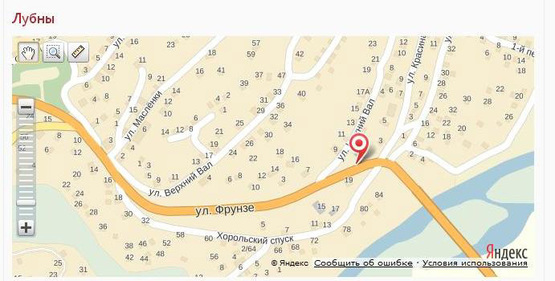 Схема рекламной плоскости по адресу вул. Хорольський спуск, 84 (вул. Степана Разіна)