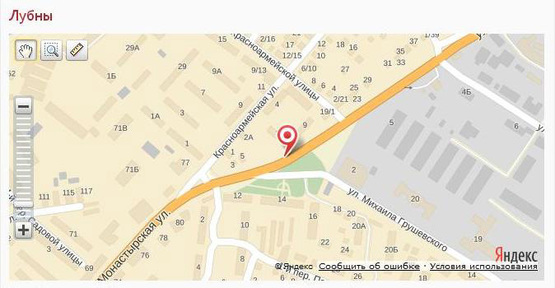 Схема рекламной плоскости по адресу вул. Вишневецких,7  (вул.Червоні Казарми)