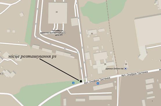 Схема рекламної площини за адресою ул.Трутенка Онуфрия, 32 Схема рекламної площини за адресою ул.Трутенка Онуфрия, 32