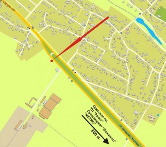 Схема рекламной плоскости по адресу Окружная дорога (между ул.Крейсера "Аврора" и Жулянским мостом; по напр. к Теремкам)-нижний ярус