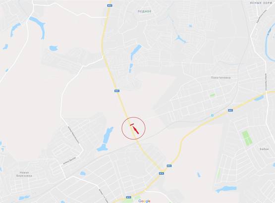 Схема рекламної площини за адресою Окружная дорога, подъезд к аэропорту со стороны Киева, 6км.+800м., справа (двуногий) Схема рекламної площини за адресою Окружная дорога, подъезд к аэропорту со стороны Киева, 6км.+800м., справа (двуногий)